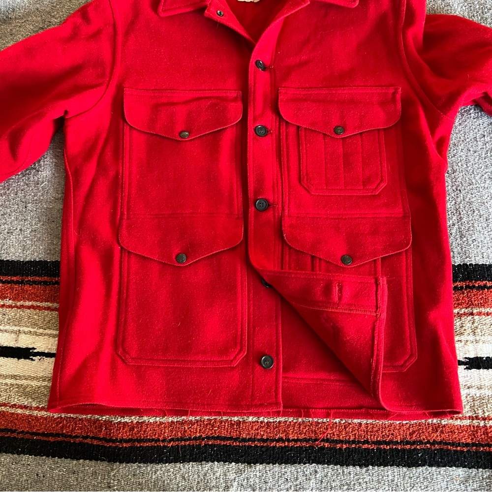 Filson Mackinaw Cruiser | Size Large 42 | Scarlett Red | Made in USA - Picture 10 of 15